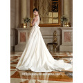 ZM16026 плюс Размер модели свадебное платье V-образным вырезом глубокий низкий назад свадебное платье бальное платье без рукавов бисером створки свадебное платье